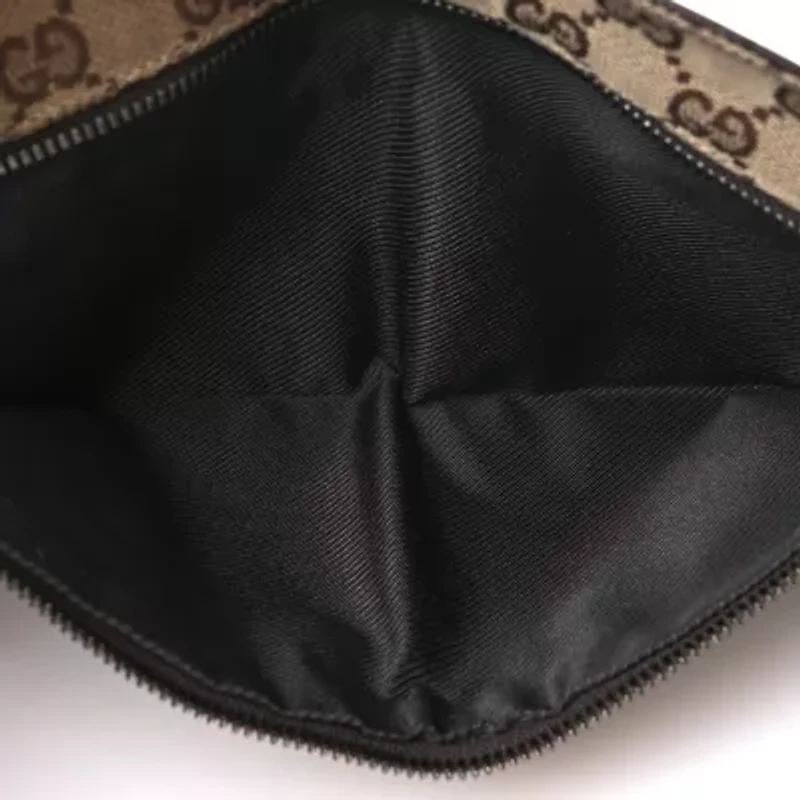 Gucci GG Monogram Double Pocket Belt Bag Dark Brown -FINAL SALE NO RETURNS