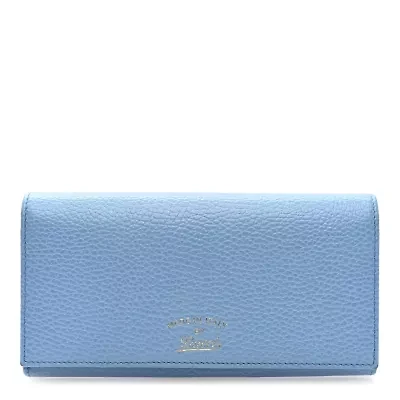 Gucci Dollar Calfskin Swing Continental Wallet Mineral Blue -FINAL SALE NO RETURNS