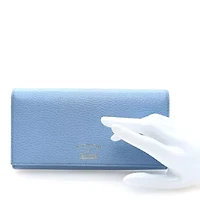 Gucci Dollar Calfskin Swing Continental Wallet Mineral Blue -FINAL SALE NO RETURNS
