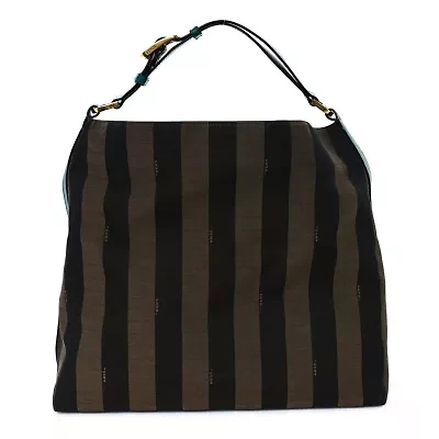 Fendi Pequin Cuoio Vegetale Large Hobo Tobacco Lago -FINAL SALE NO RETURNS