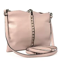 Valentino Calfskin Crystal Embellished Rockstud Crossbody Poudre -FINAL SALE NO RETURNS