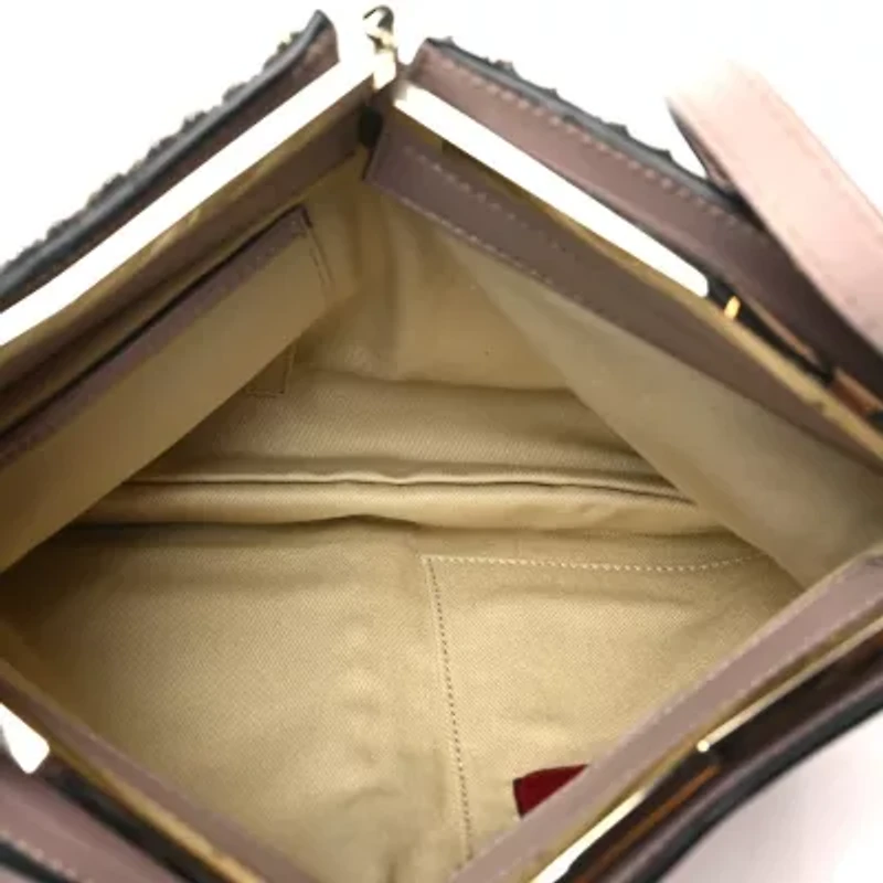 Valentino Calfskin Crystal Embellished Rockstud Crossbody Poudre -FINAL SALE NO RETURNS