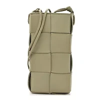 Bottega Veneta Nappa Maxi Intrecciato Cassette Phone Pouch Travertine -FINAL SALE NO RETURNS