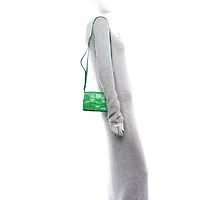 Bottega Veneta Paper Calfskin Maxi Intreccio Small Cassette Crossbody Bag Grass -FINAL SALE NO RETURNS