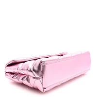 Saint Laurent Metallic Lambskin Quilted Sade Puffer Envelope New Azalea -FINAL SALE NO RETURNS