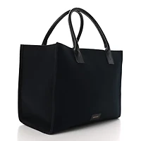 Versace Canvas Suppler Calfskin Cabas GV Signature Tote Black -FINAL SALE NO RETURNS