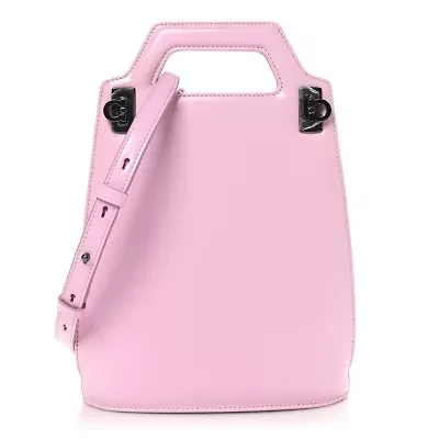Salvatore Ferragamo Brushed Calfskin North South Wanda Top Handle Bag Bubble Gum -FINAL SALE NO RETURNS