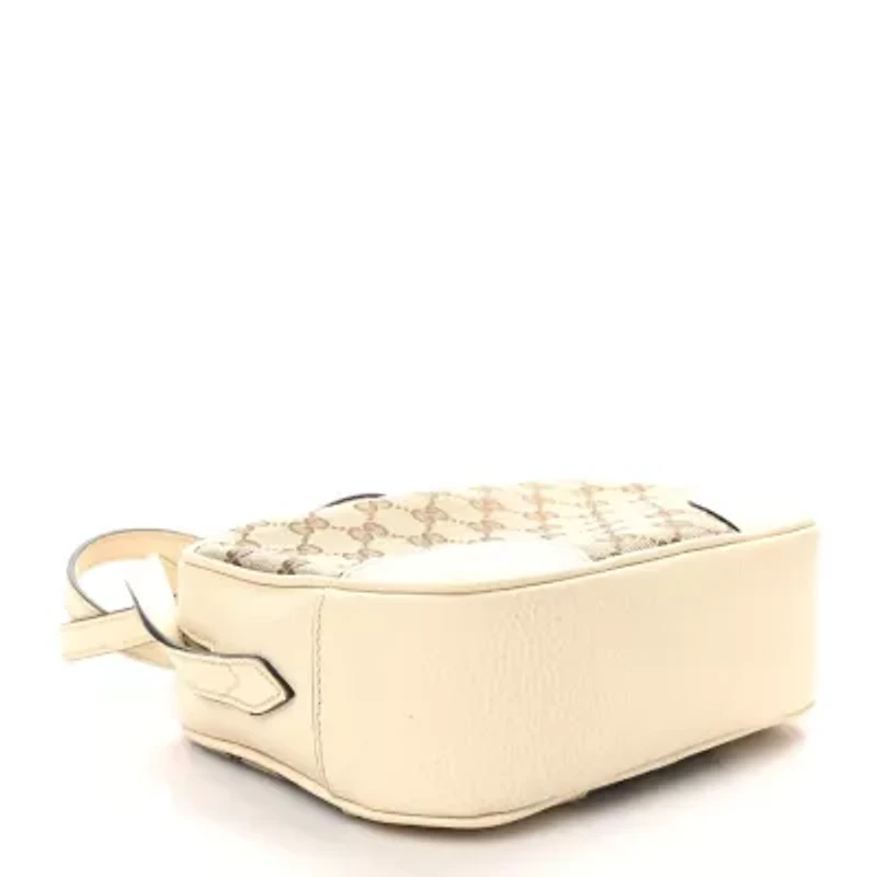 Gucci Monogram Dollar Calfskin Mini Bree Messenger Bag Beige Ebony Avoire -FINAL SALE NO RETURNS