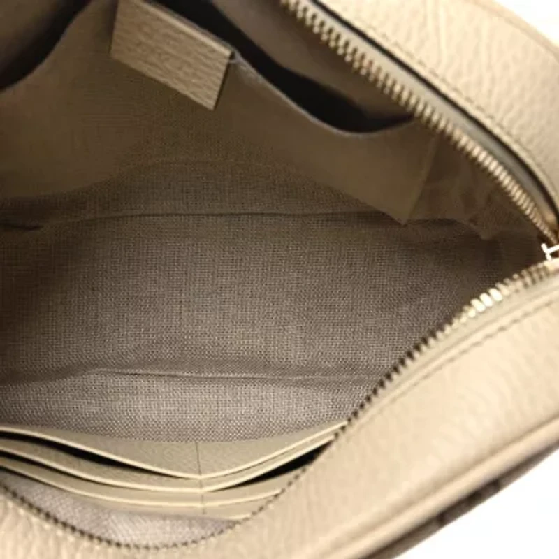 Gucci Monogram Dollar Calfskin Mini Bree Messenger Bag Beige Ebony Avoire -FINAL SALE NO RETURNS