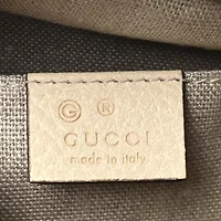 Gucci Monogram Dollar Calfskin Mini Bree Messenger Bag Beige Ebony Avoire -FINAL SALE NO RETURNS