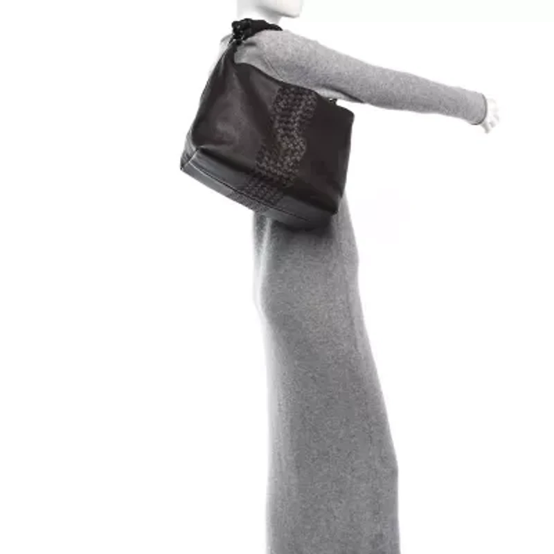 Bottega Veneta Cervo Deerskin Intrecciato Braided Hobo Ebano -FINAL SALE NO RETURNS