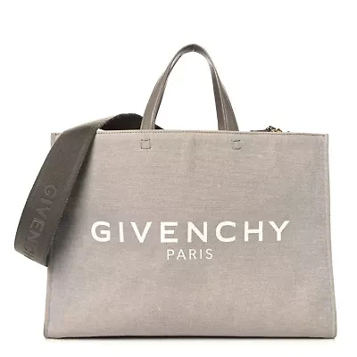 Givenchy Canvas Embroidered Medium G-Tote Grey Pink -FINAL SALE NO RETURNS
