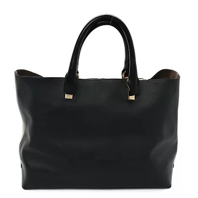 Chloe Smooth Calfskin Medium Baylee Two Tone Tote Marshmallow Grey Black -FINAL SALE NO RETURNS