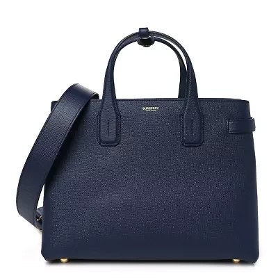 Burberry Derby Calfskin House Check Baby Banner Tote Black -FINAL SALE NO RETURNS