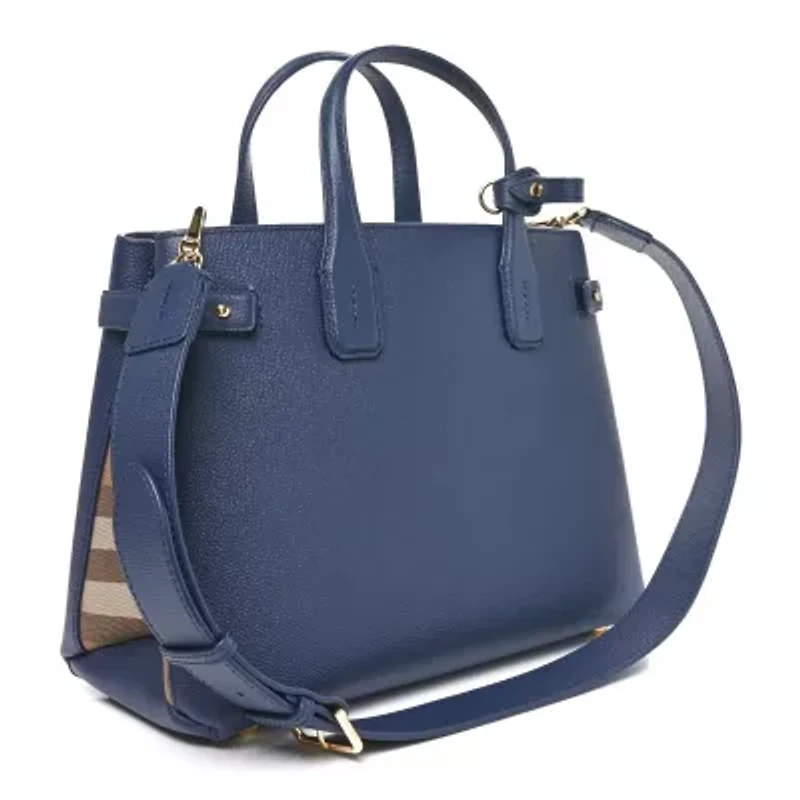 Burberry Derby Calfskin House Check Baby Banner Tote Black -FINAL SALE NO RETURNS