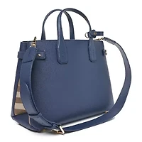 Burberry Derby Calfskin House Check Baby Banner Tote Black -FINAL SALE NO RETURNS