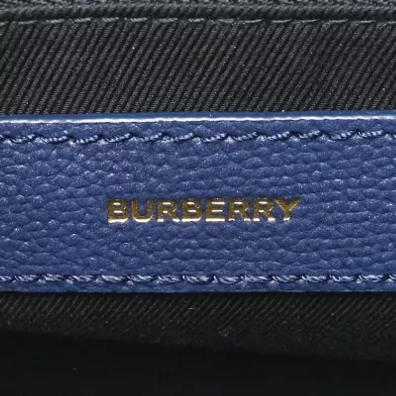 Burberry Derby Calfskin House Check Baby Banner Tote Black -FINAL SALE NO RETURNS