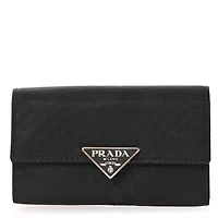Prada Tessuto Nylon Saffiano 4 Key Holder Black -FINAL SALE NO RETURNS