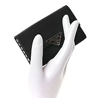 Prada Tessuto Nylon Saffiano 4 Key Holder Black -FINAL SALE NO RETURNS