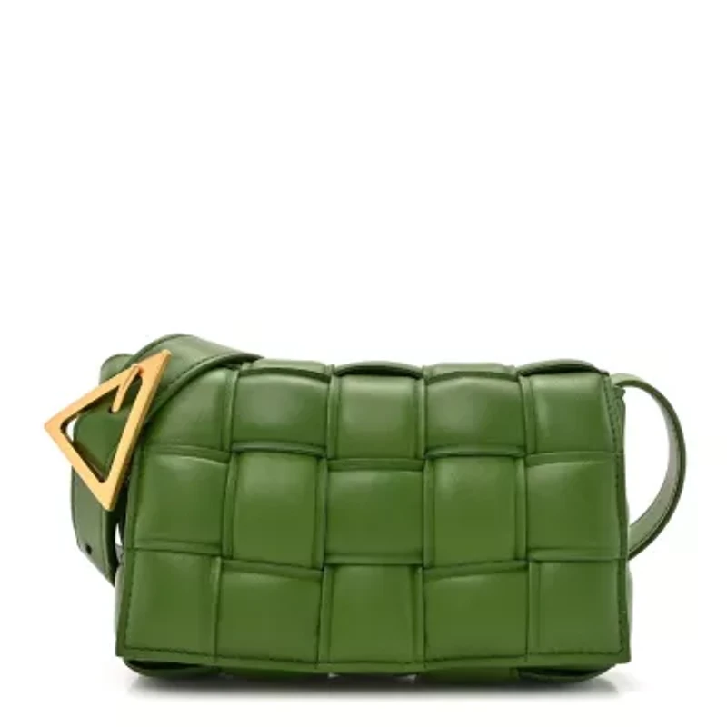 Bottega Veneta Nappa Maxi Intreccio Small Padded Cassette Crossbody Bag Avocado -FINAL SALE NO RETURNS
