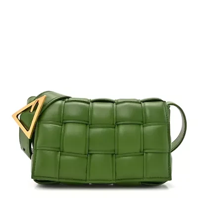 Bottega Veneta Nappa Maxi Intreccio Small Padded Cassette Crossbody Bag Avocado -FINAL SALE NO RETURNS