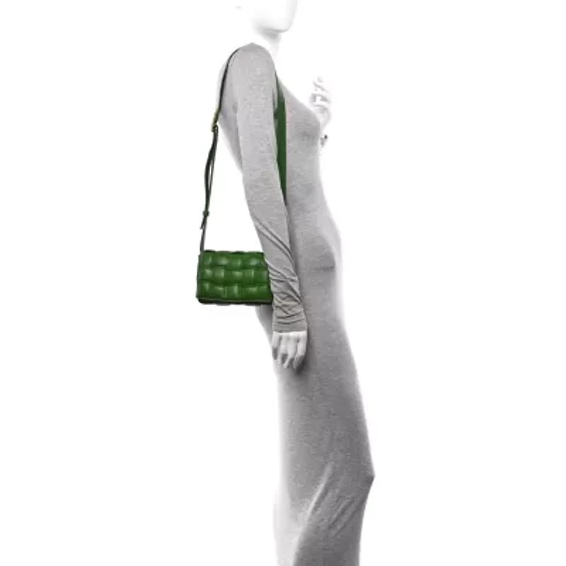 Bottega Veneta Nappa Maxi Intreccio Small Padded Cassette Crossbody Bag Avocado -FINAL SALE NO RETURNS