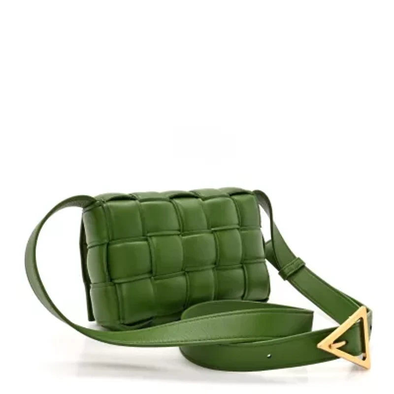 Bottega Veneta Nappa Maxi Intreccio Small Padded Cassette Crossbody Bag Avocado -FINAL SALE NO RETURNS