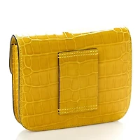 Hermes Shiny Alligator Constance Slim Wallet Mimosa -FINAL SALE NO RETURNS