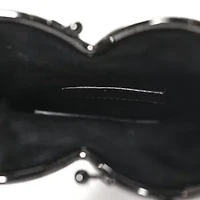 Saint Laurent Satin Mesh Studded Mini Heart Bag Dark Rutenio -FINAL SALE NO RETURNS