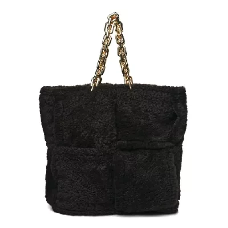 Bottega Veneta Shearling Intrecciato The Chain Tote Fondant -FINAL SALE NO RETURNS