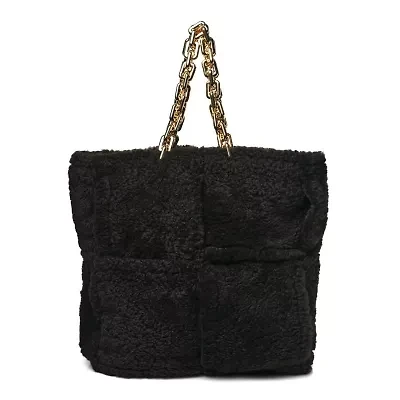 Bottega Veneta Shearling Intrecciato The Chain Tote Fondant -FINAL SALE NO RETURNS