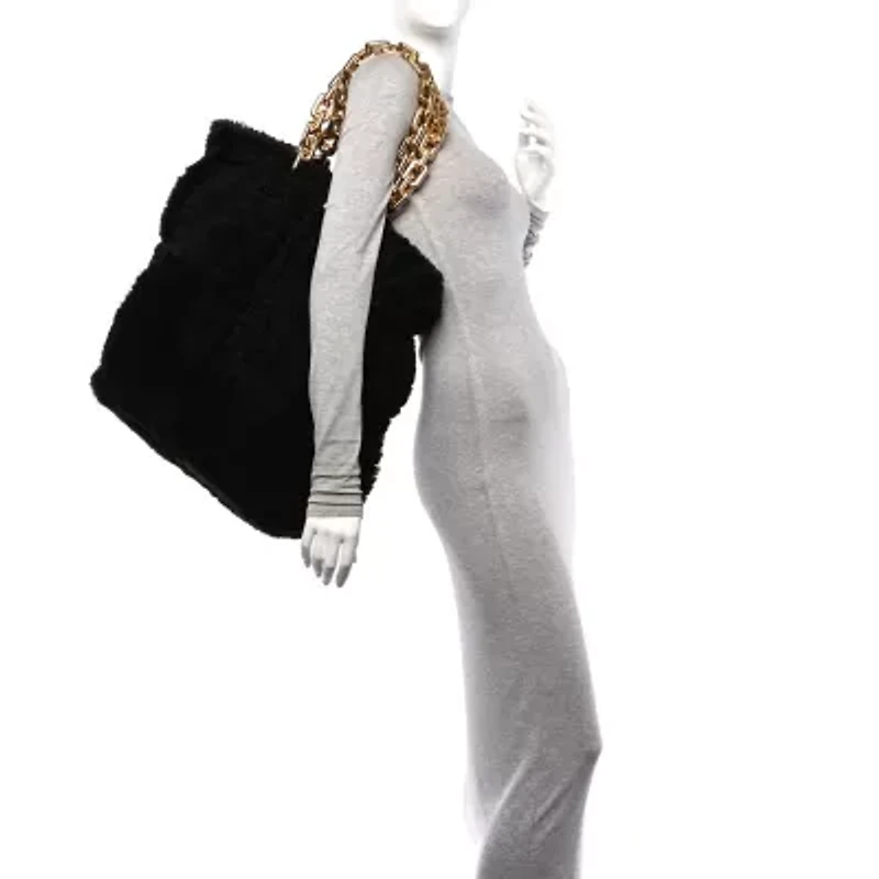 Bottega Veneta Shearling Intrecciato The Chain Tote Fondant -FINAL SALE NO RETURNS