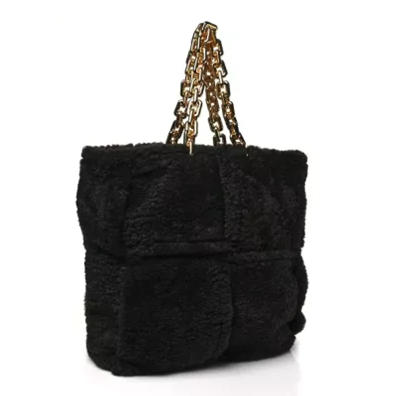 Bottega Veneta Shearling Intrecciato The Chain Tote Fondant -FINAL SALE NO RETURNS