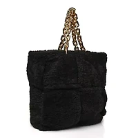 Bottega Veneta Shearling Intrecciato The Chain Tote Fondant -FINAL SALE NO RETURNS