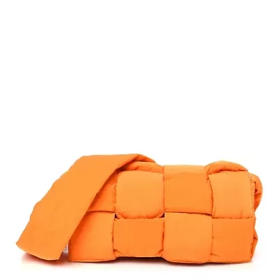 Bottega Veneta Nylon Intrecciato Padded Tech Cassette Bag Orange -FINAL SALE NO RETURNS