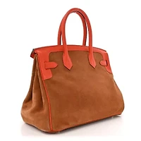 Hermes Veau Doblis Swift Grizzly Birkin 30 Chamois Capucine -FINAL SALE NO RETURNS