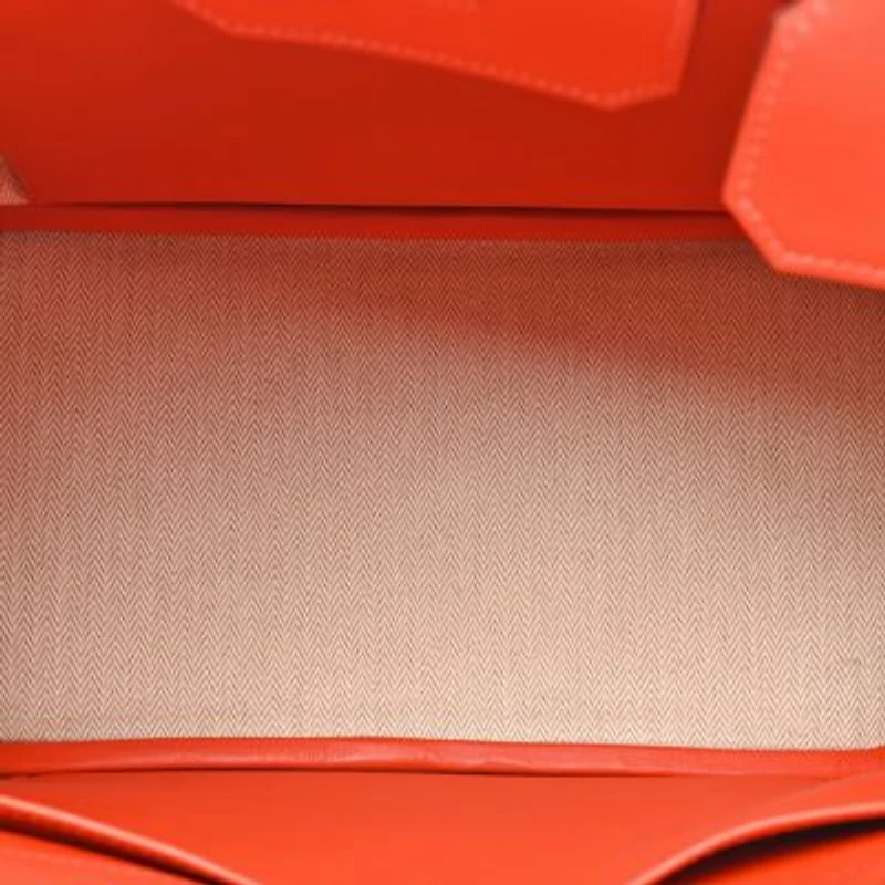 Hermes Veau Doblis Swift Grizzly Birkin 30 Chamois Capucine -FINAL SALE NO RETURNS
