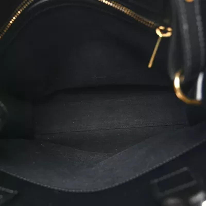 Celine Canvas Calfskin Small Vertical Cabas Black -FINAL SALE NO RETURNS