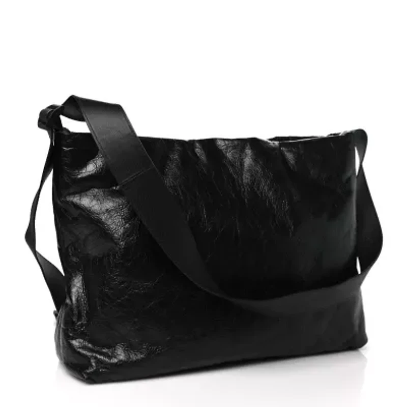 Balenciaga Arena Calfskin Monaco Small East West Hobo Bag Black -FINAL SALE NO RETURNS