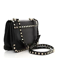 Valentino Nappa Medium Rockstud Spike Shoulder Bag Water Rose -FINAL SALE NO RETURNS