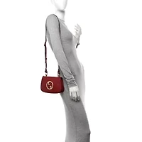 Gucci Roxy Calfskin Web Mini Blondie Shoulder Bag Blondie Red -FINAL SALE NO RETURNS