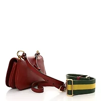 Gucci Roxy Calfskin Web Mini Blondie Shoulder Bag Blondie Red -FINAL SALE NO RETURNS