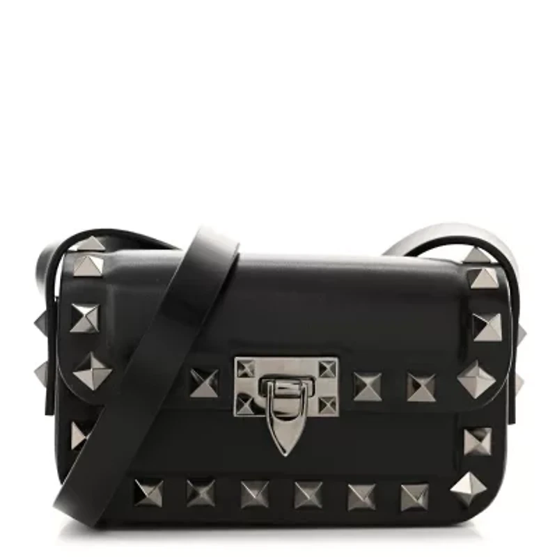 Valentino Garavani Nappa Micro Rockstud23 Spike Shoulder Bag Black -FINAL SALE NO RETURNS