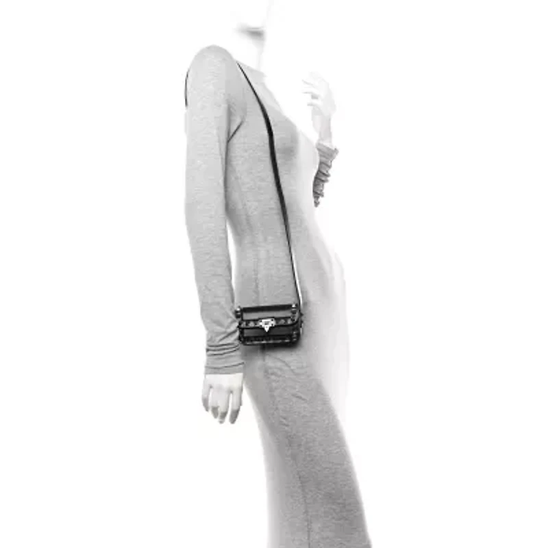 Valentino Garavani Nappa Micro Rockstud23 Spike Shoulder Bag Black -FINAL SALE NO RETURNS