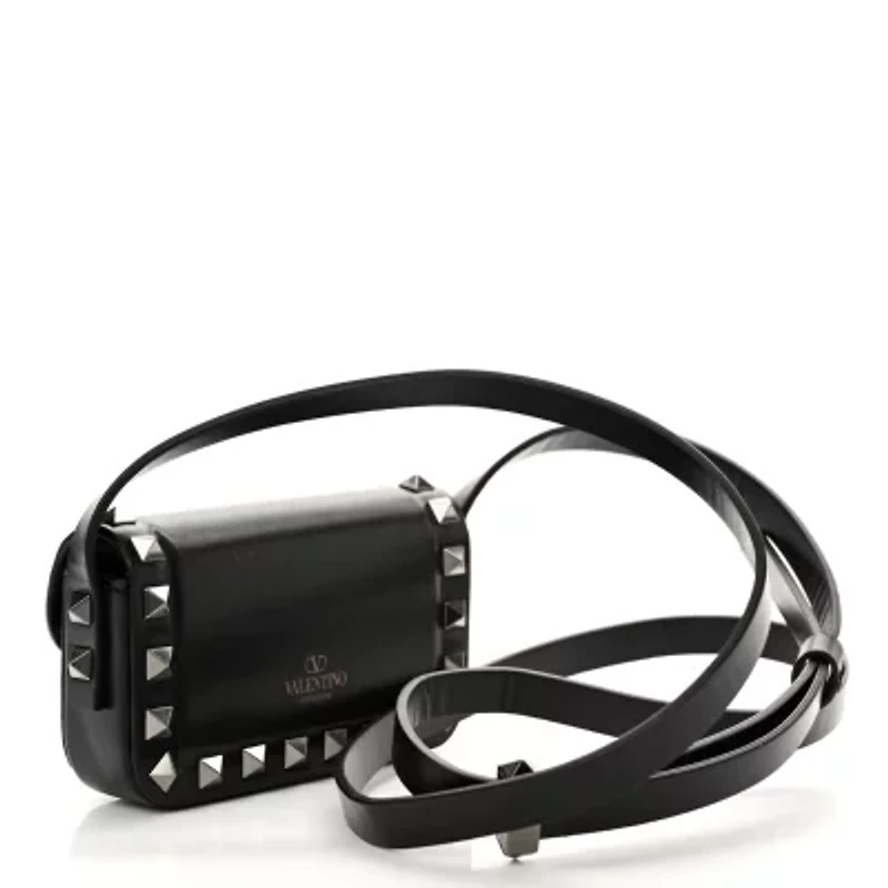 Valentino Garavani Nappa Micro Rockstud23 Spike Shoulder Bag Black -FINAL SALE NO RETURNS