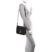 Celine Snakeskin Medium Classic Box Flap Bag Black -FINAL SALE NO RETURNS