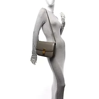 Celine Liege Calfskin Medium Classic Box Flap Bag Souris -FINAL SALE NO RETURNS