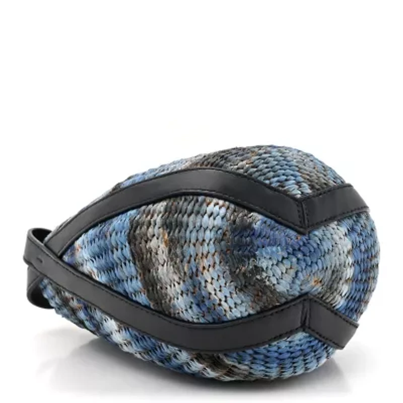 Chloe Paper Calfskin Woven Tie Dye Small Basket Bag Multicolor Blue -FINAL SALE NO RETURNS