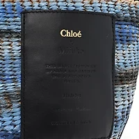 Chloe Paper Calfskin Woven Tie Dye Small Basket Bag Multicolor Blue -FINAL SALE NO RETURNS