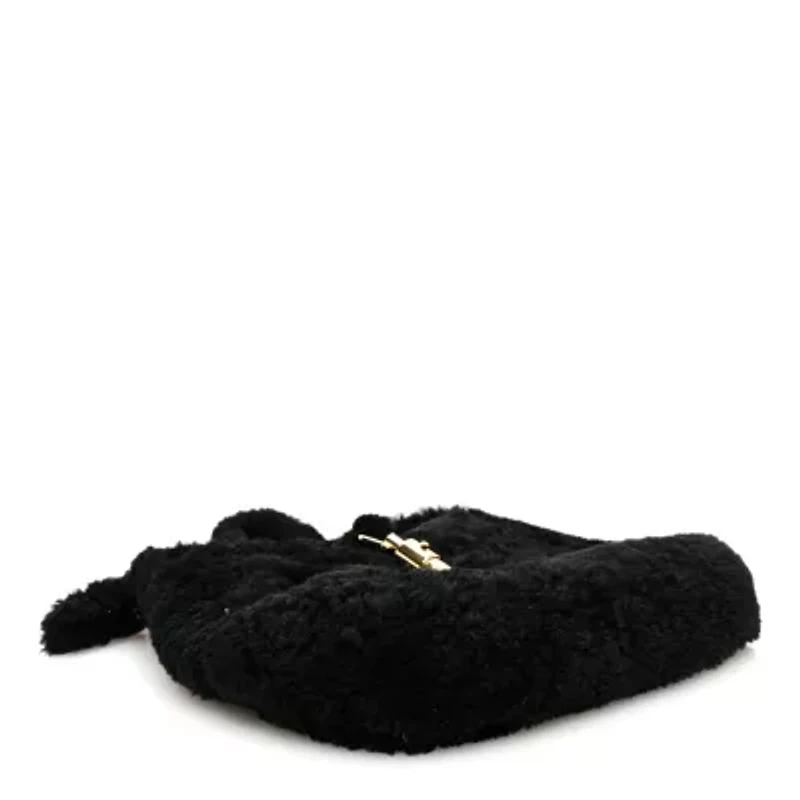 Gucci Shearling Small Jackie 1961 Shoulder Bag Black -FINAL SALE NO RETURNS